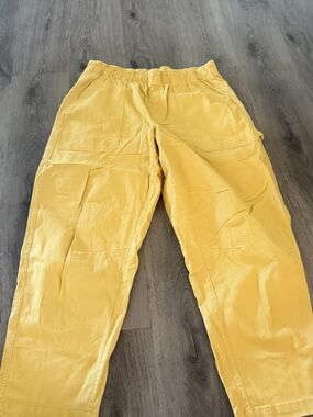 Old Navy Yellow Cargo Pants with Elastic Waist